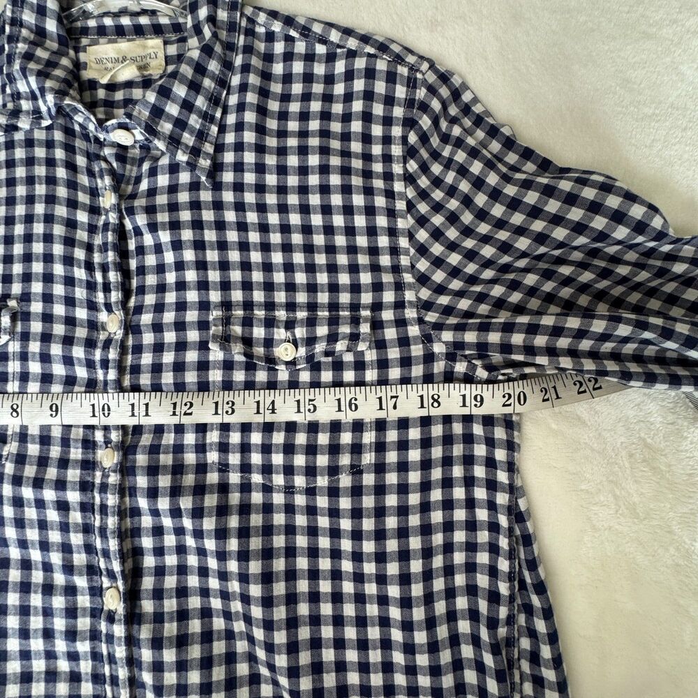 Ralph Lauren Denim & Supply Gingham Check Shirt Sz L Coastal Grandma - Picture 7 of 7